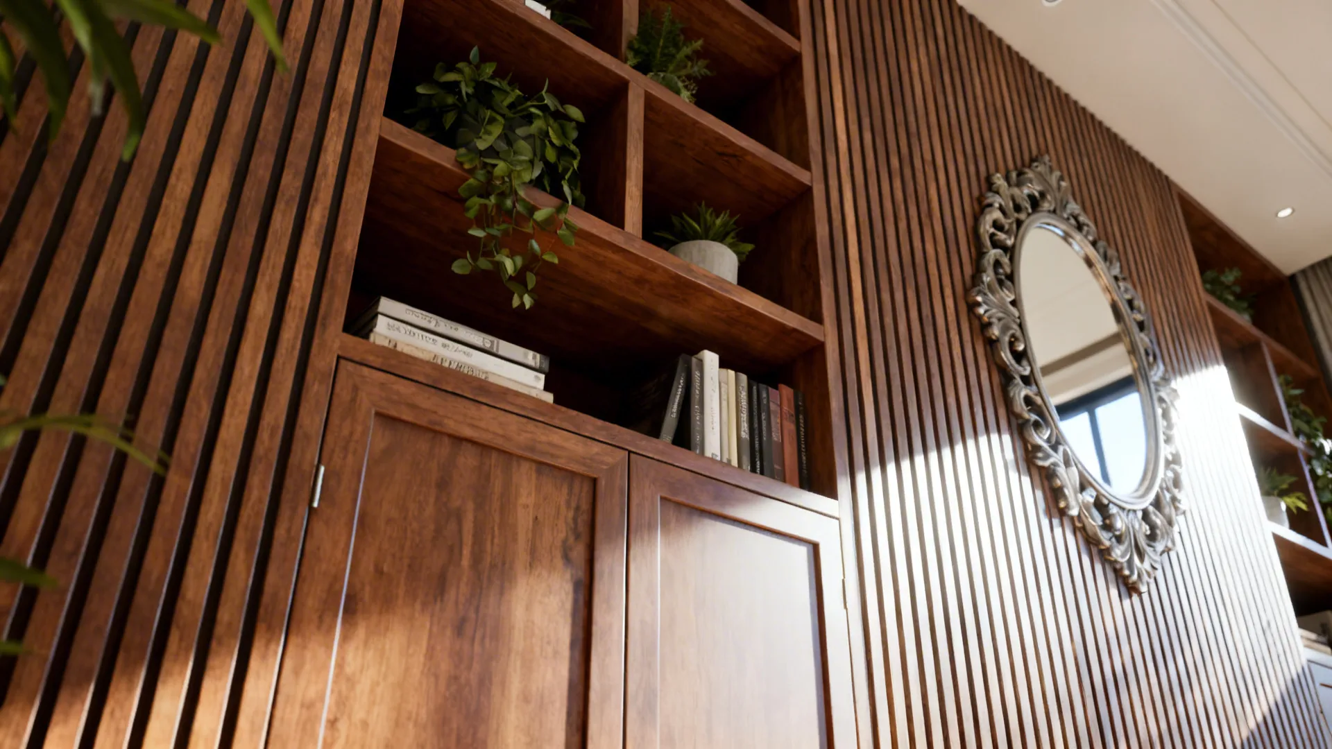 5. Embrace vertical storage and reflections