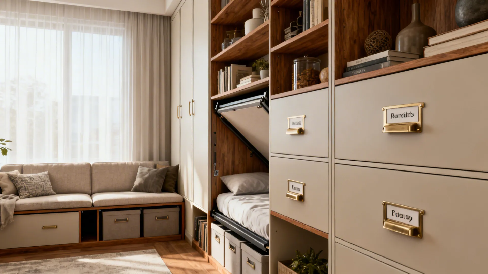 4. Vertical storage and multifunctional furniture