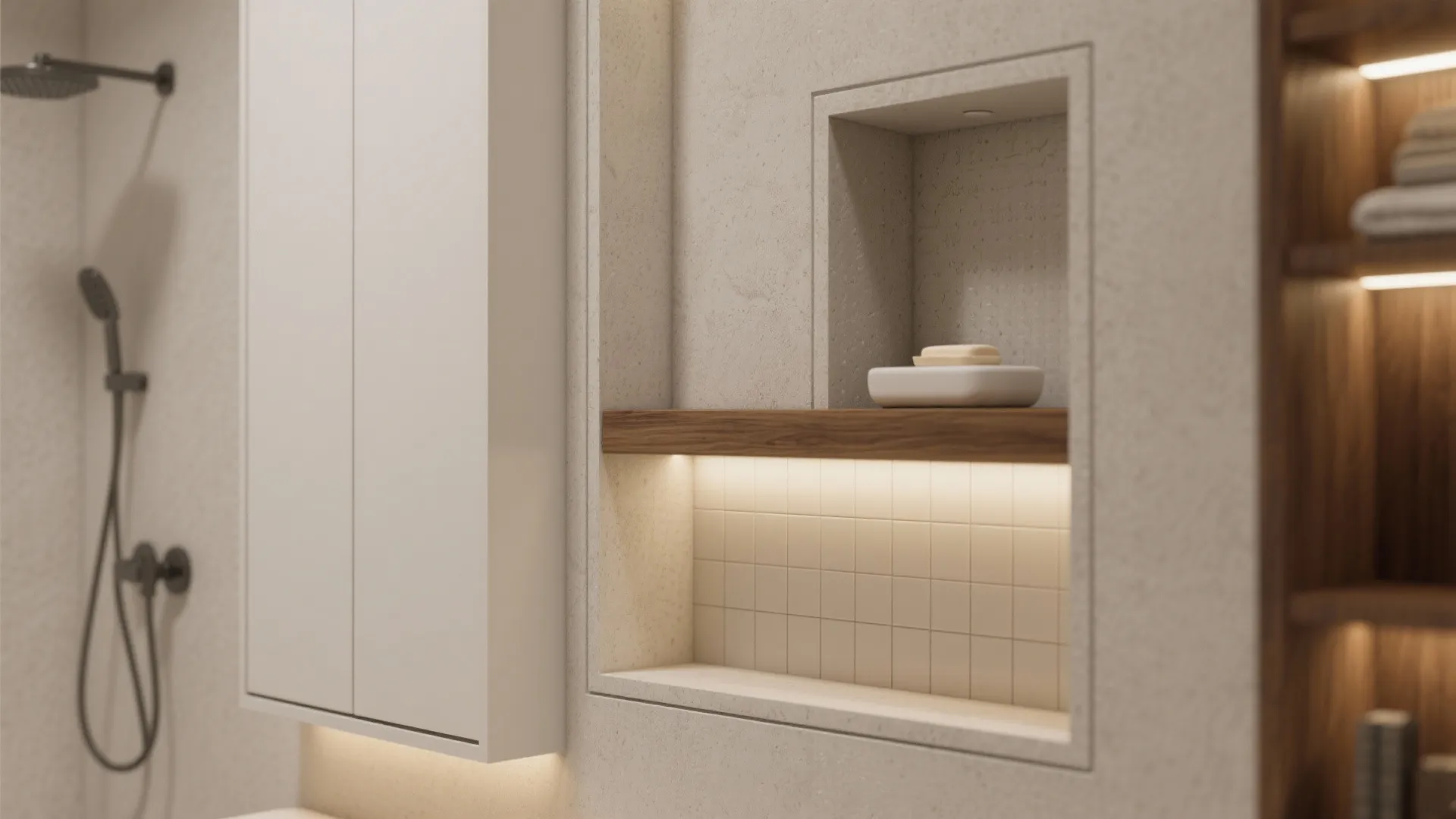 4. Vertical storage and recessed niches