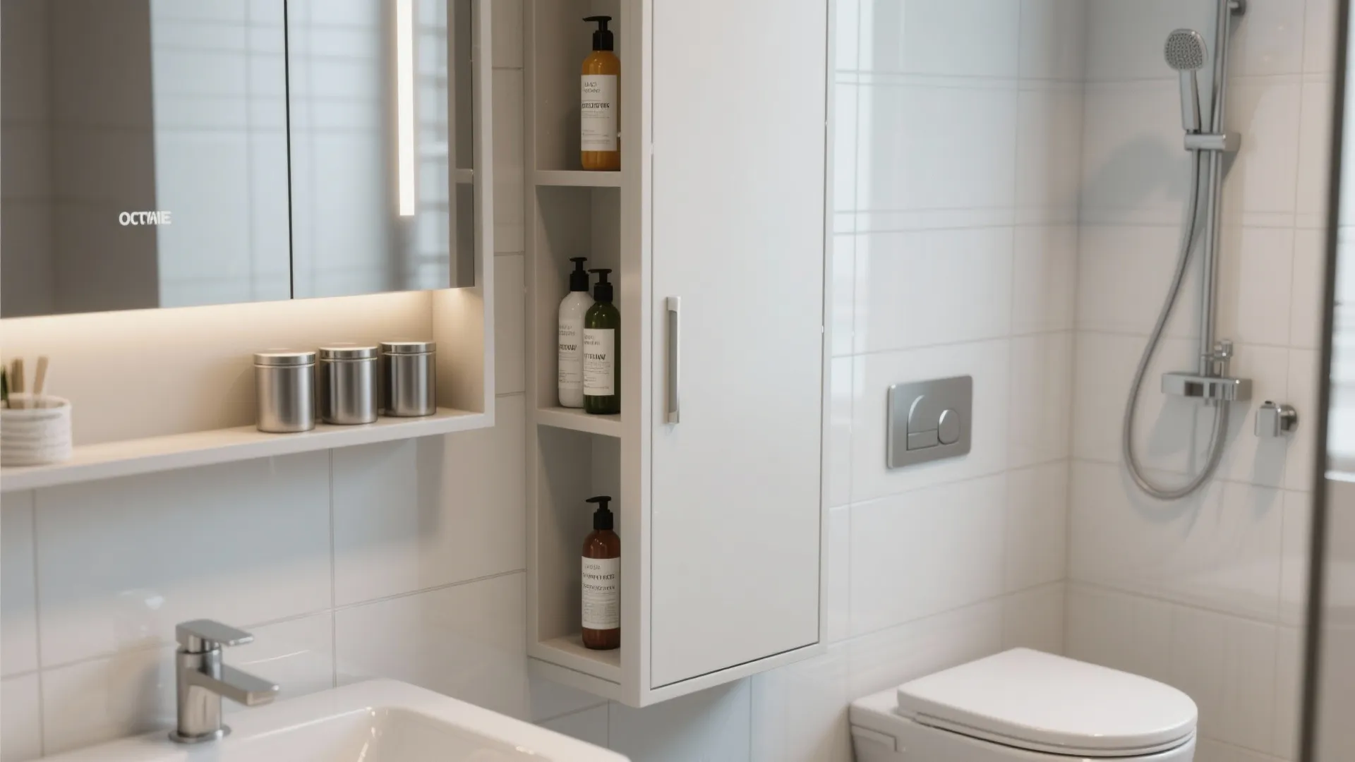 3. Use vertical storage and recessed niches