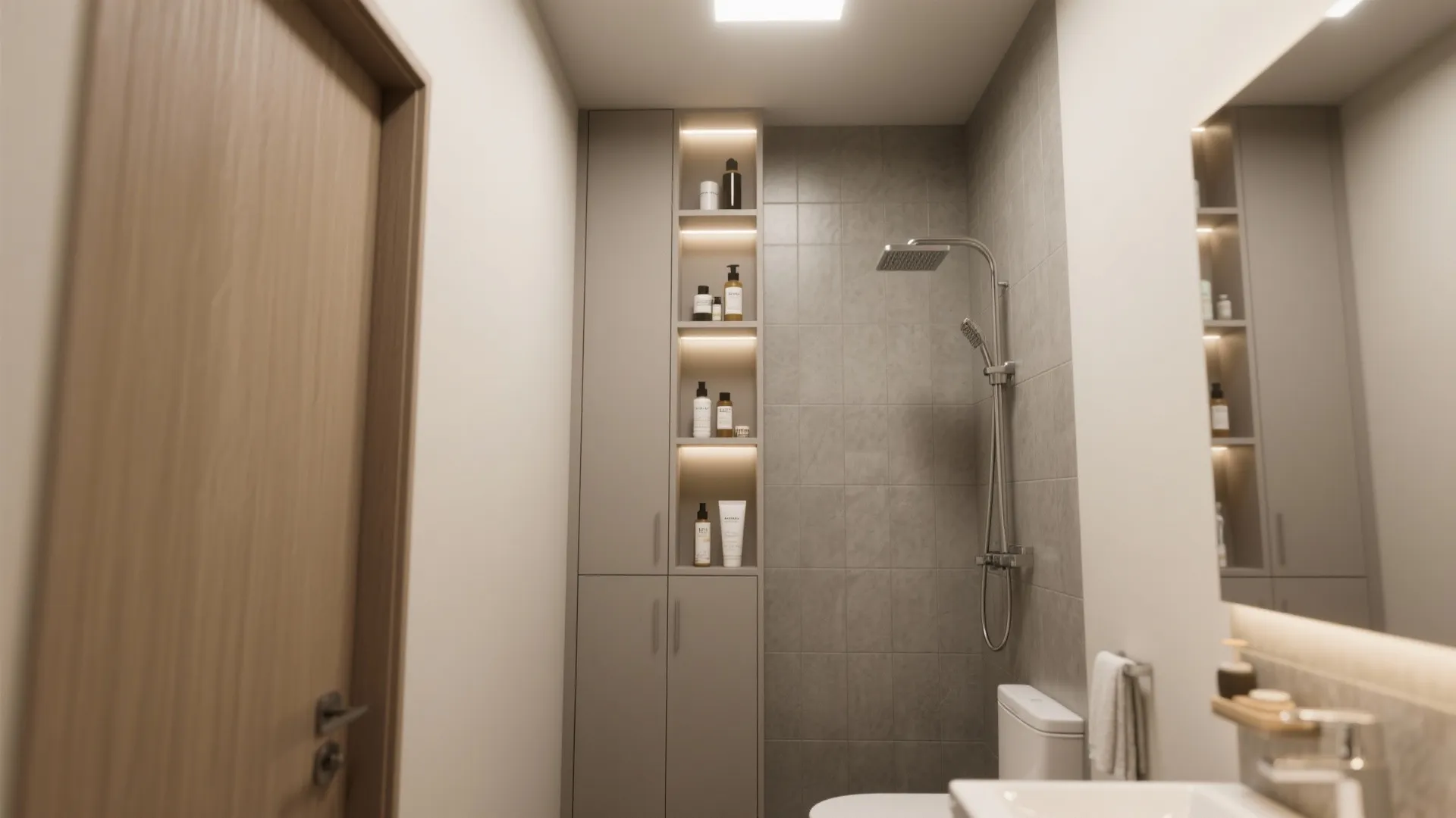 2. Vertical storage and recessed niches