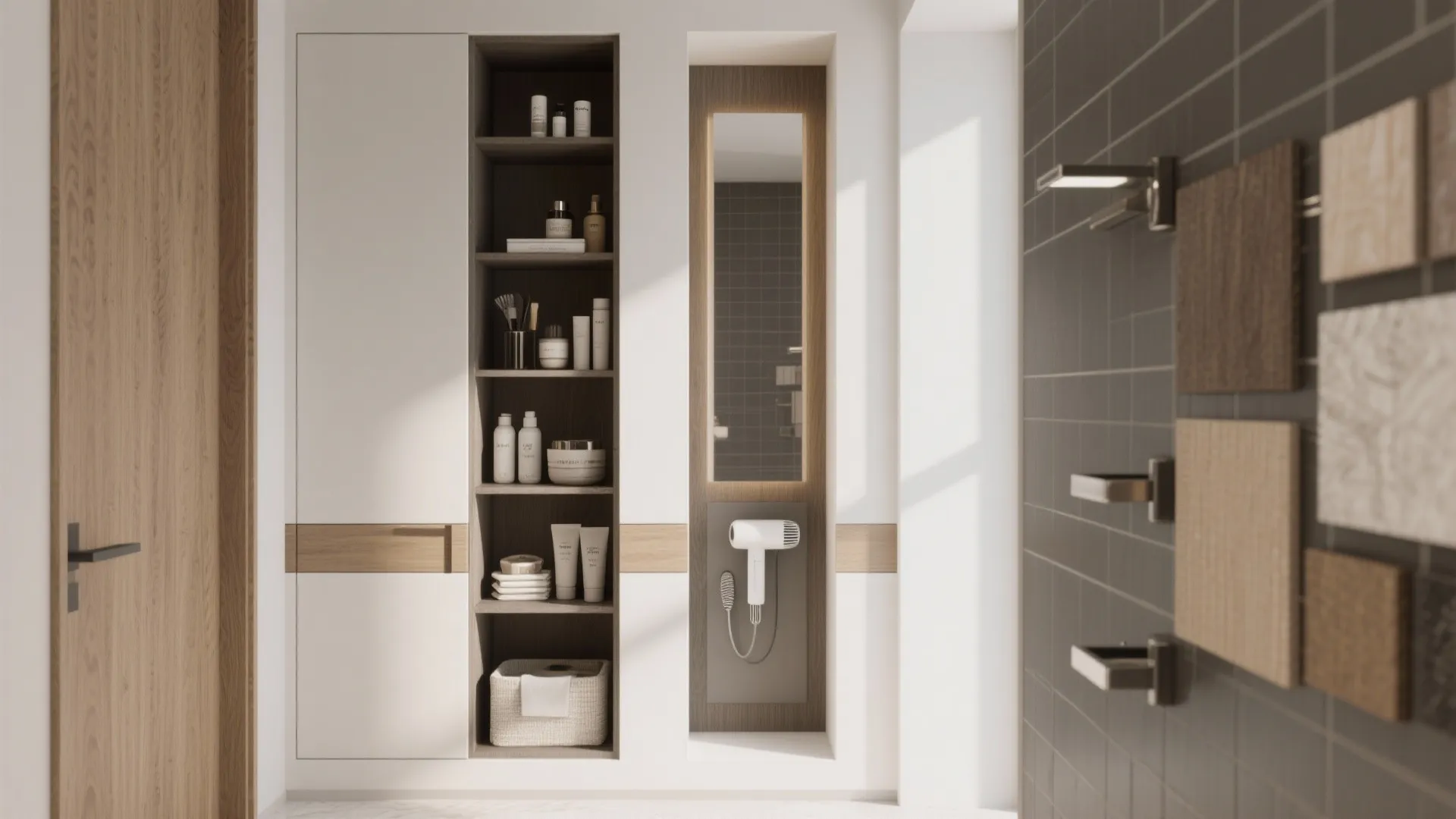 4. Vertical storage and recessed niches