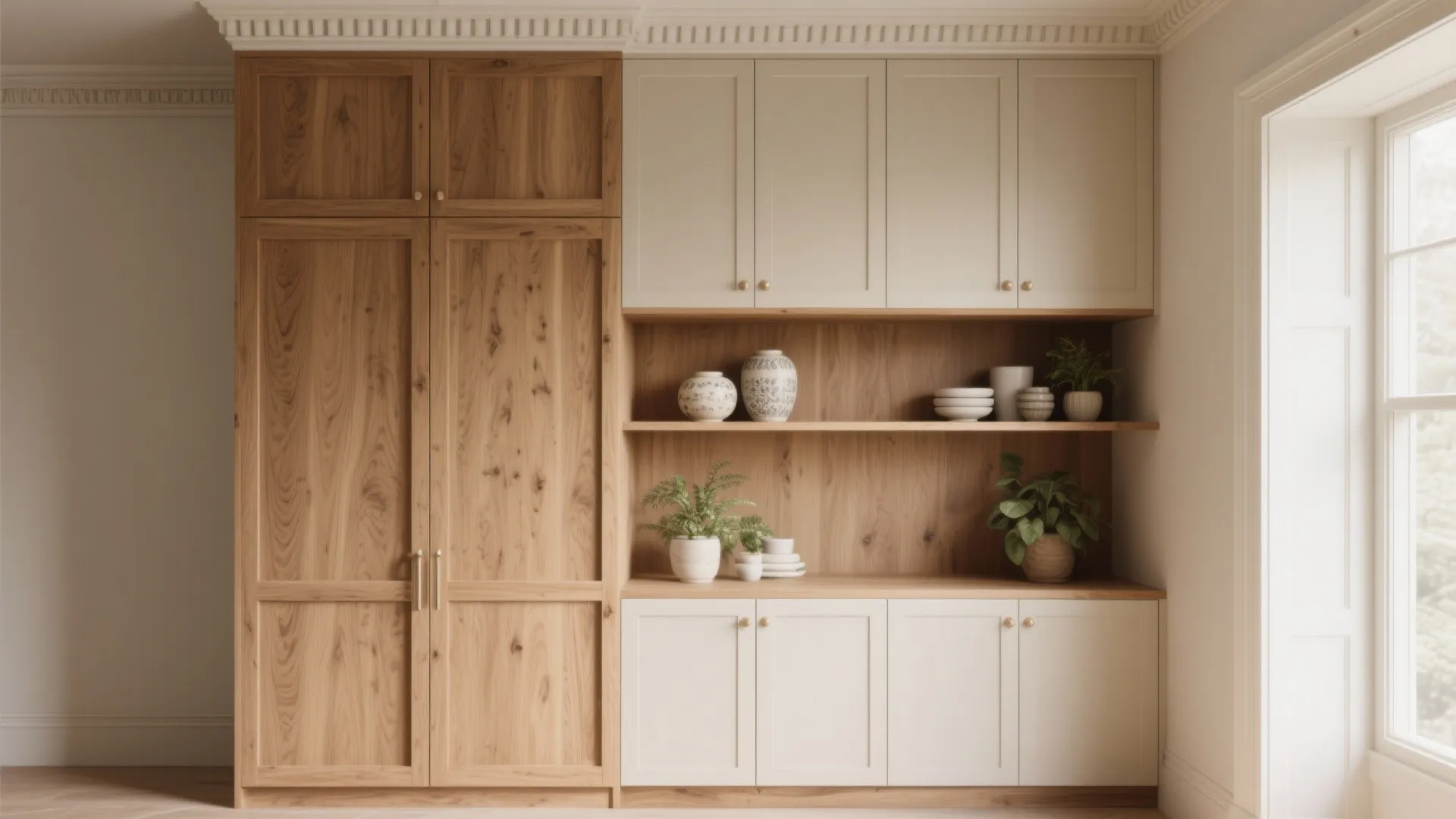 5. Vertical storage and open shelving combos