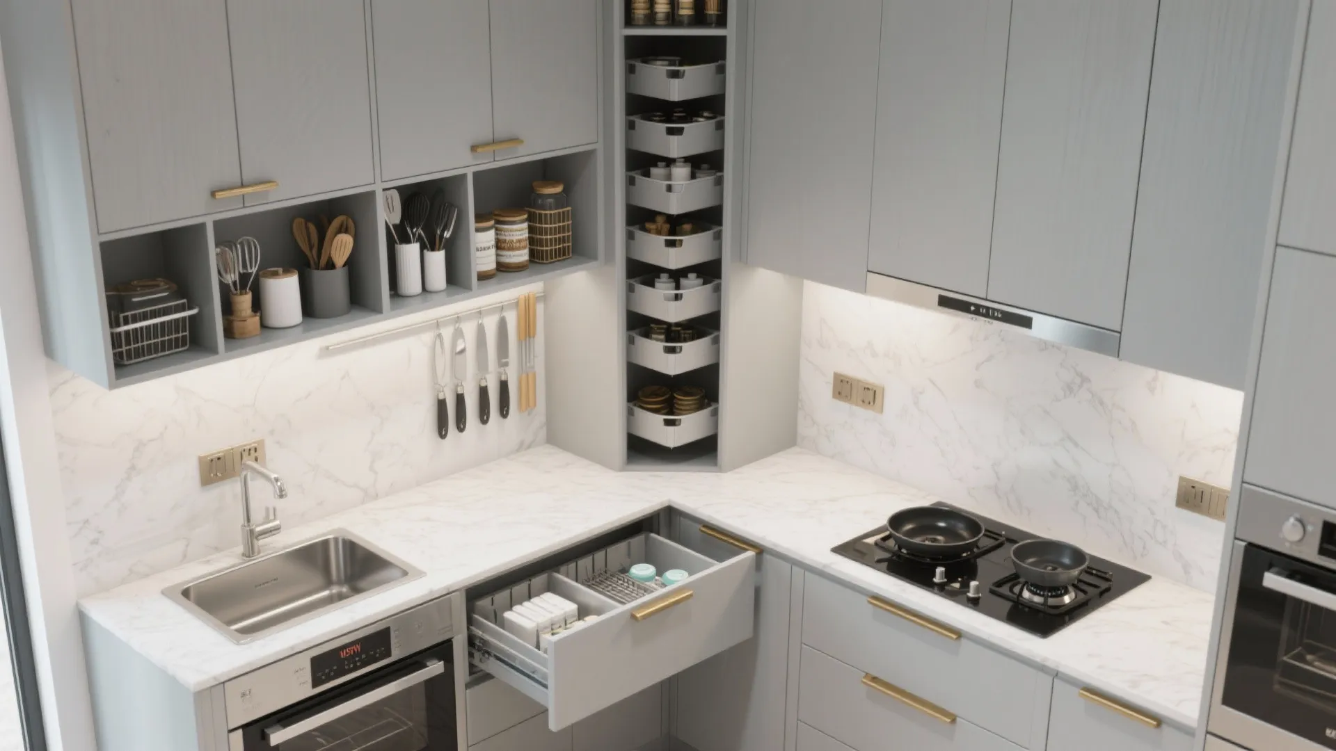 Minimalist Storage with Vertical Rhythm