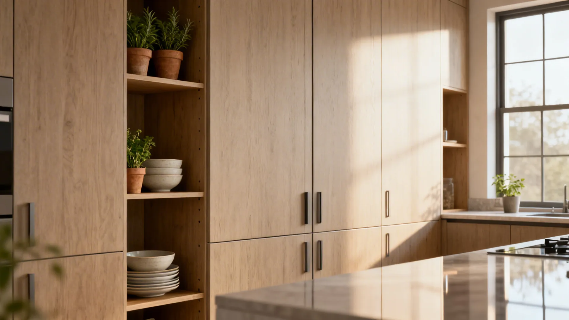 4. Vertical Storage and Open Shelves