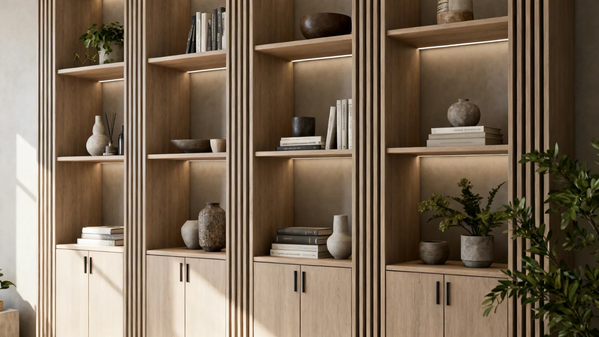3. Vertical storage and open shelving