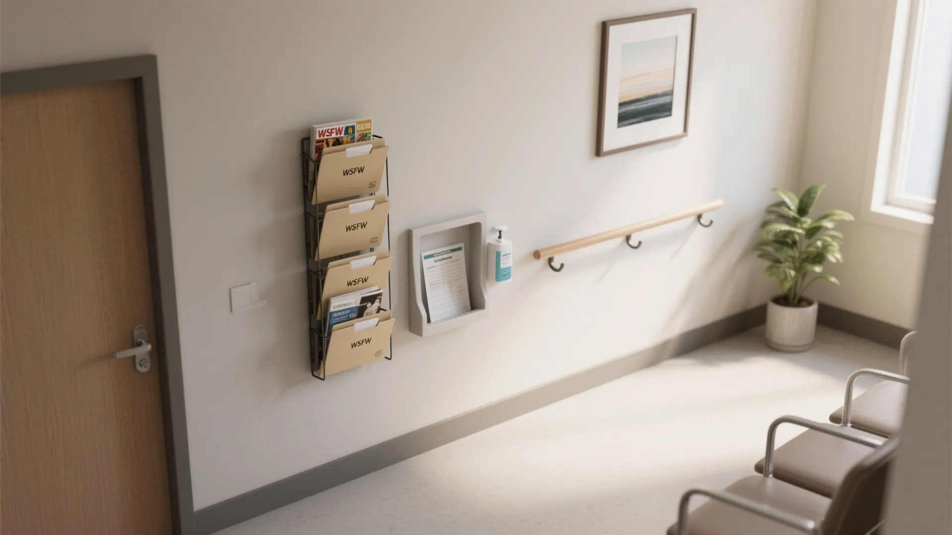 2) Vertical storage and message stacking to clear the floor