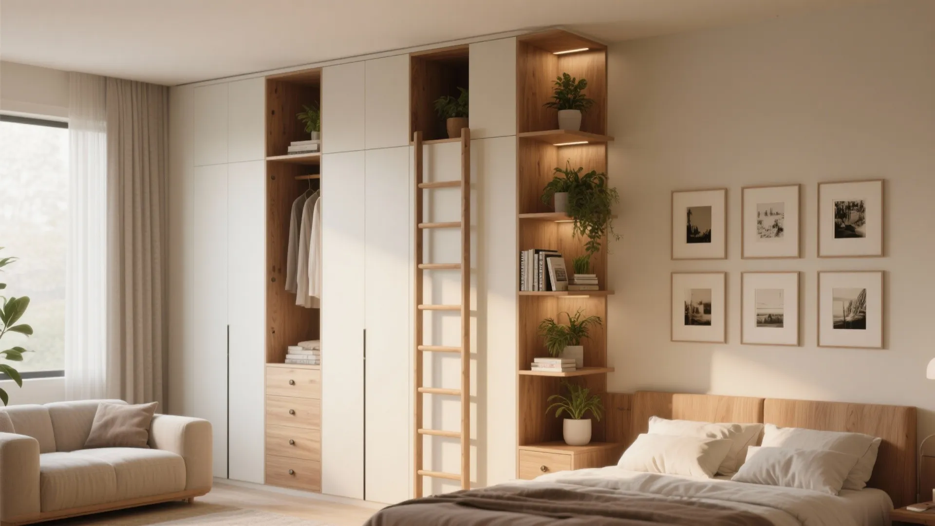 2. Use vertical space to add storage and personality