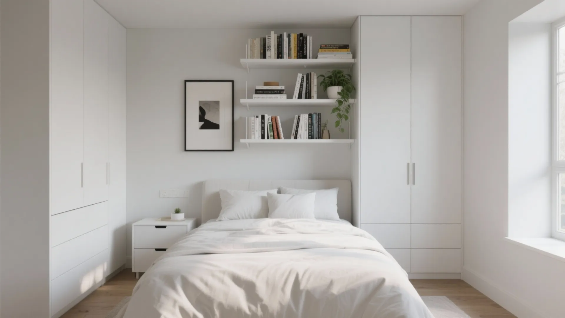 2. Use vertical storage to free floor space