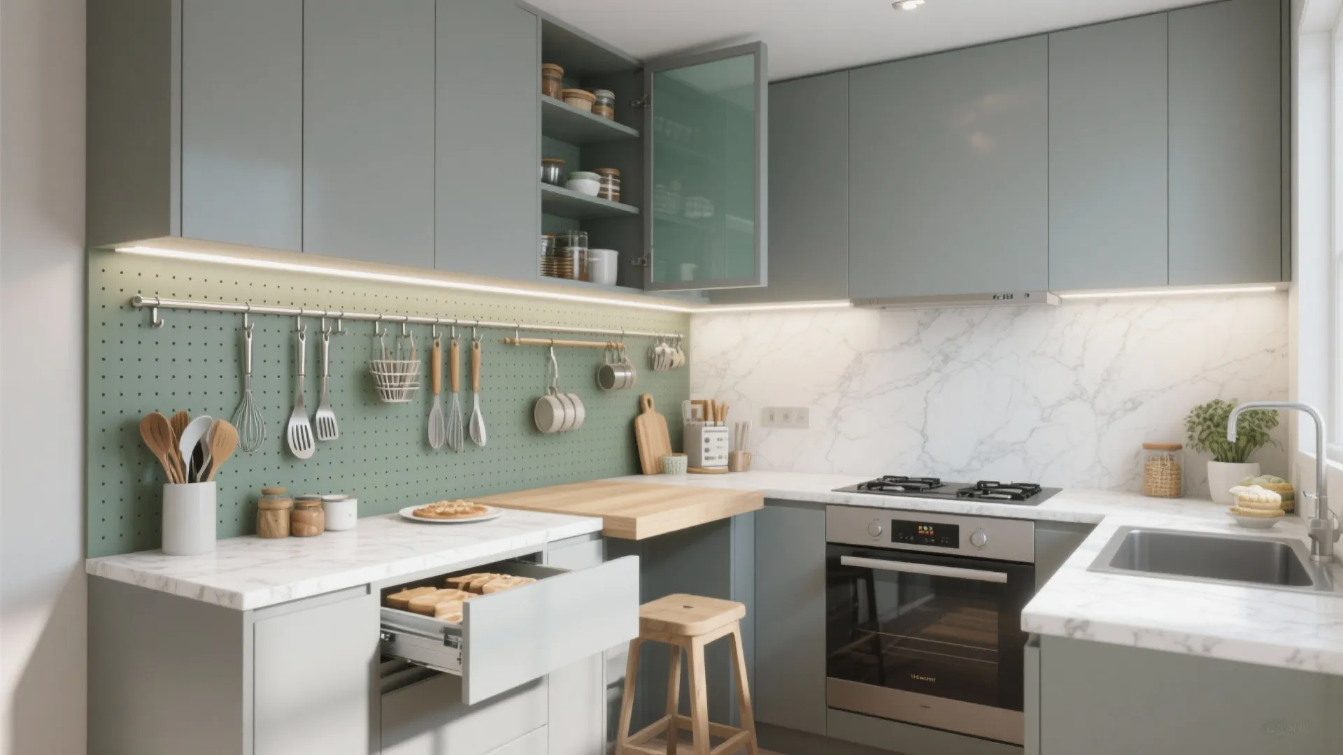 Smart Vertical Storage and Multi-Function Zones