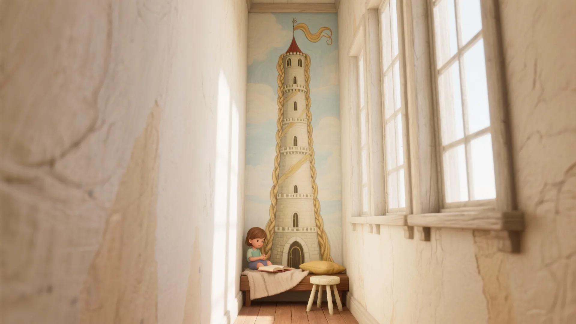 Rapunzel Painting Wall: 5 Mural Ideas: Bring Rapunzel to life on a wall — five compact, creative approaches for small spaces