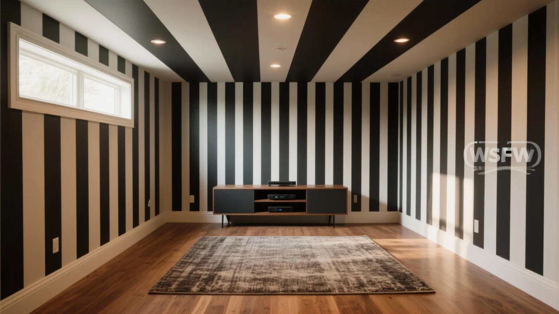 High-Contrast Vertical Stripes for Height