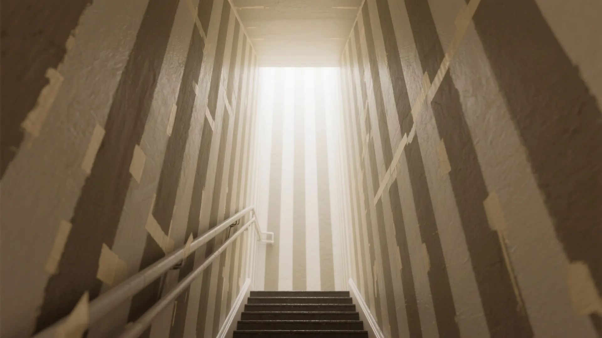 2. Vertical stripes to make the stairwell feel taller