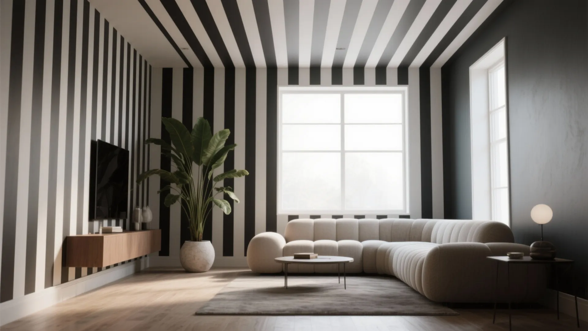 4. Vertical wide stripes to boost perceived height