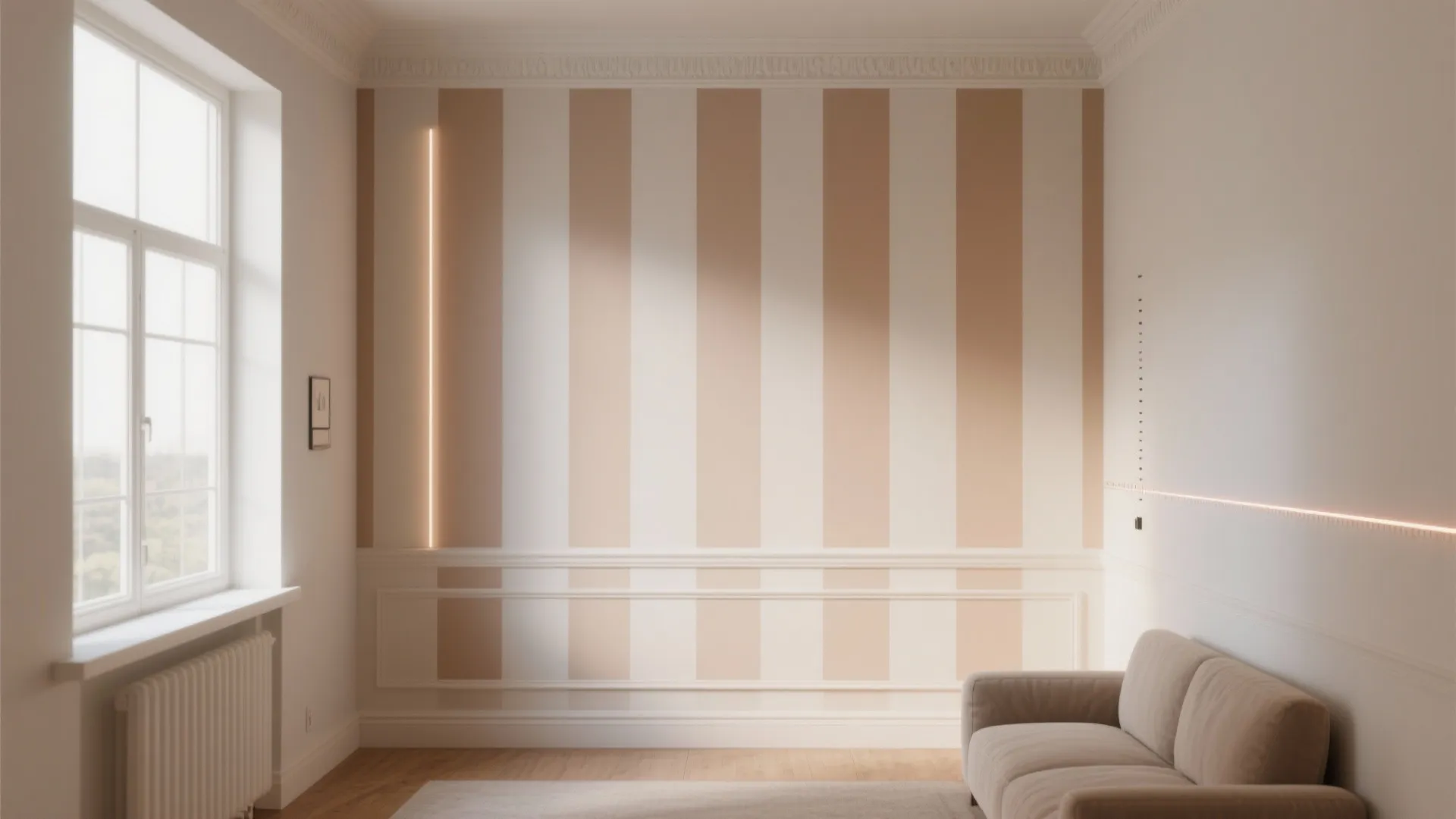 2. Vertical Stripes to Stretch the Ceiling