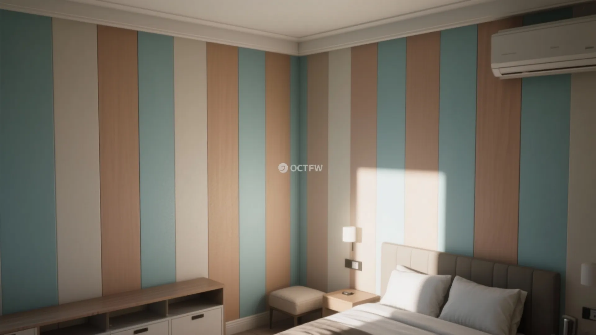 2. Paint Vertical Stripes to Raise the Room