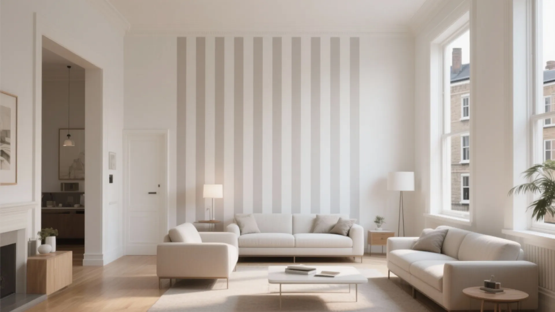 2. Paint vertical lines or subtle stripes for height