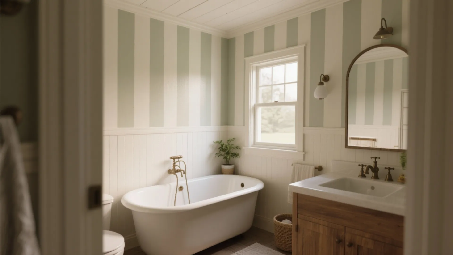 2. Vertical stripes to visually raise the ceiling