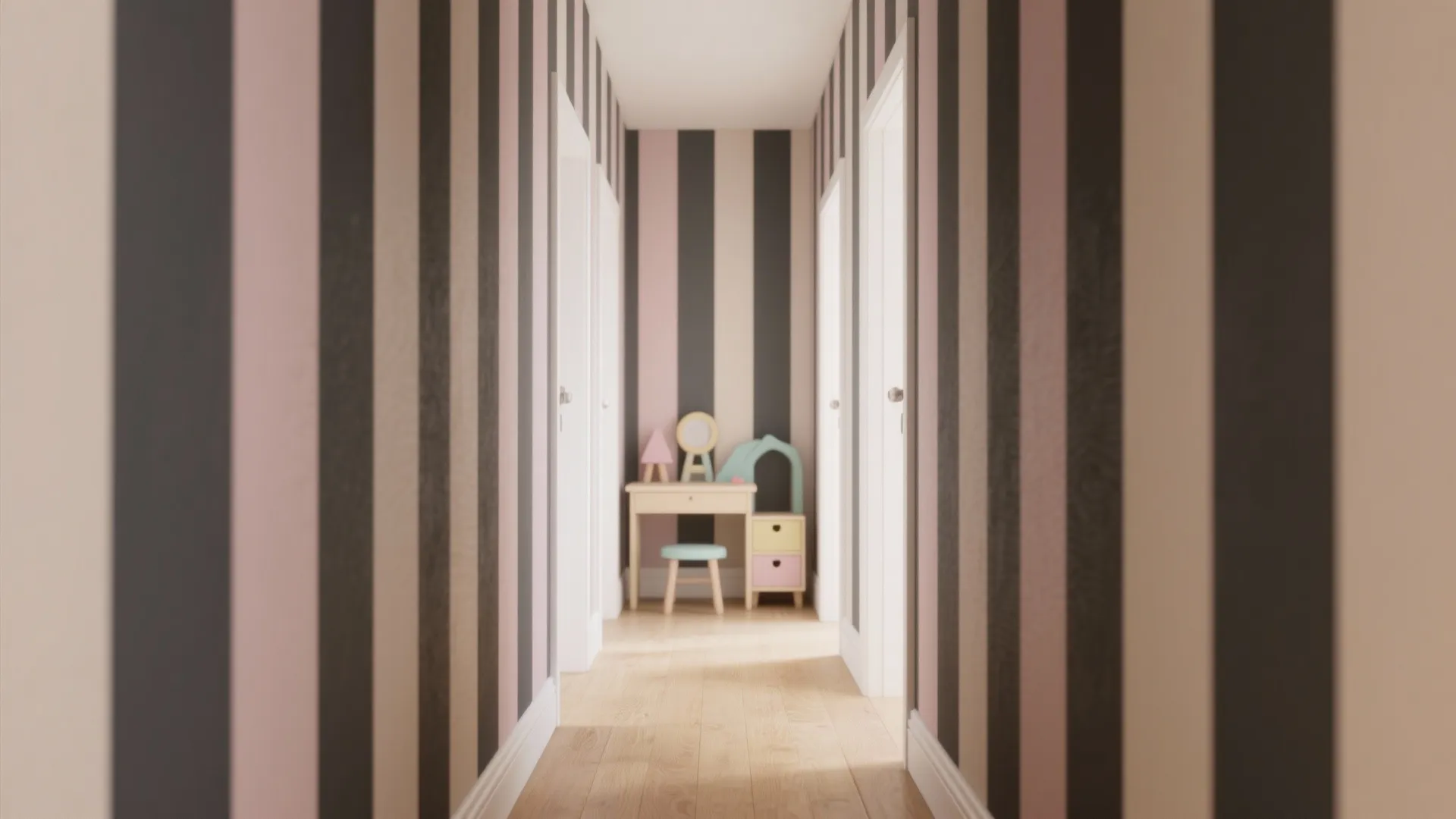 3. Vertical stripes to raise the ceiling