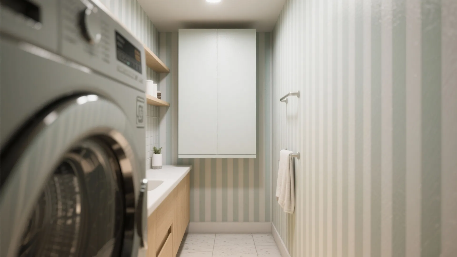 3. Vertical Stripes to Visually Lift the Ceiling