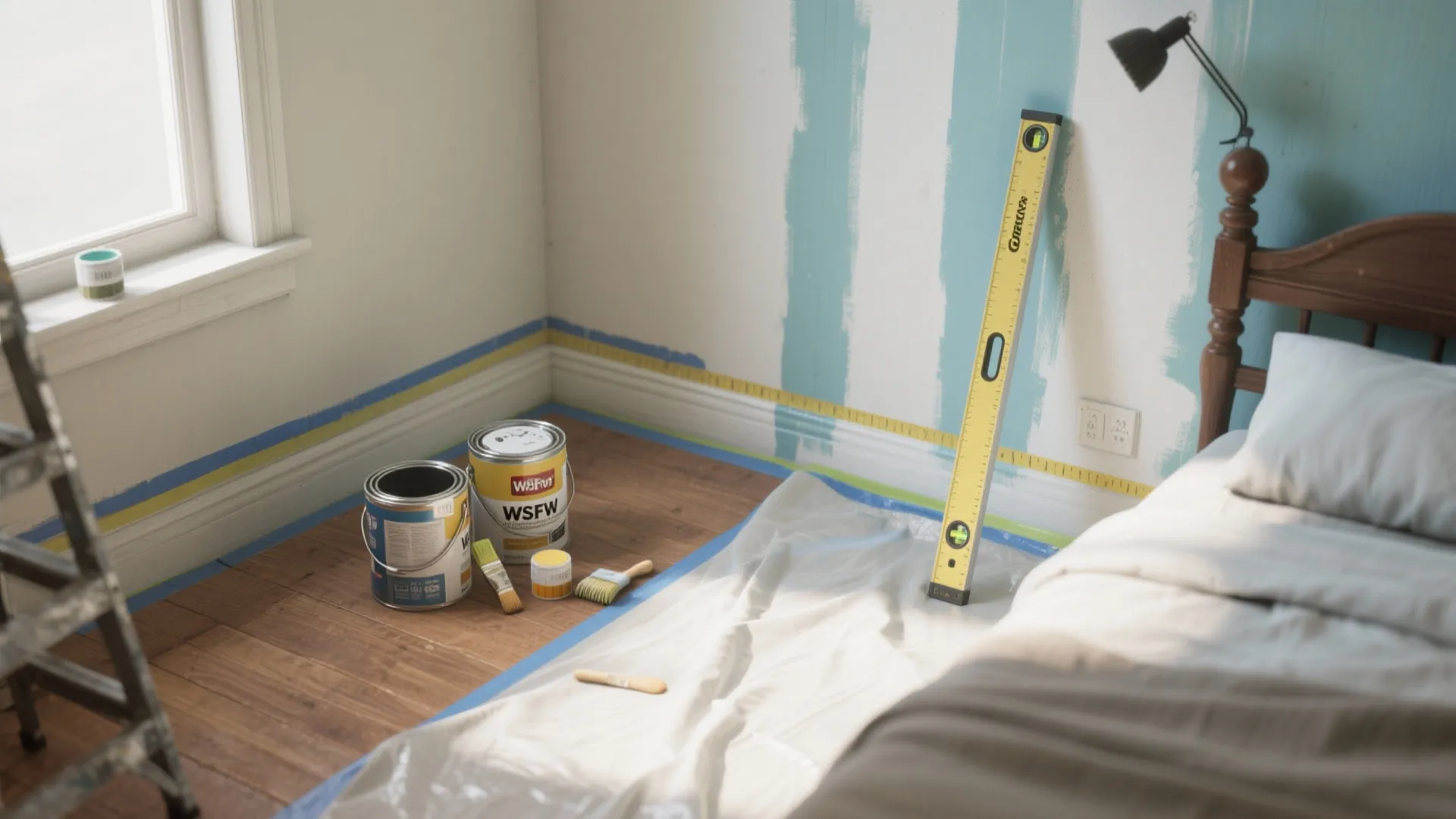 3. Vertical Stripes & Two-Tone Walls