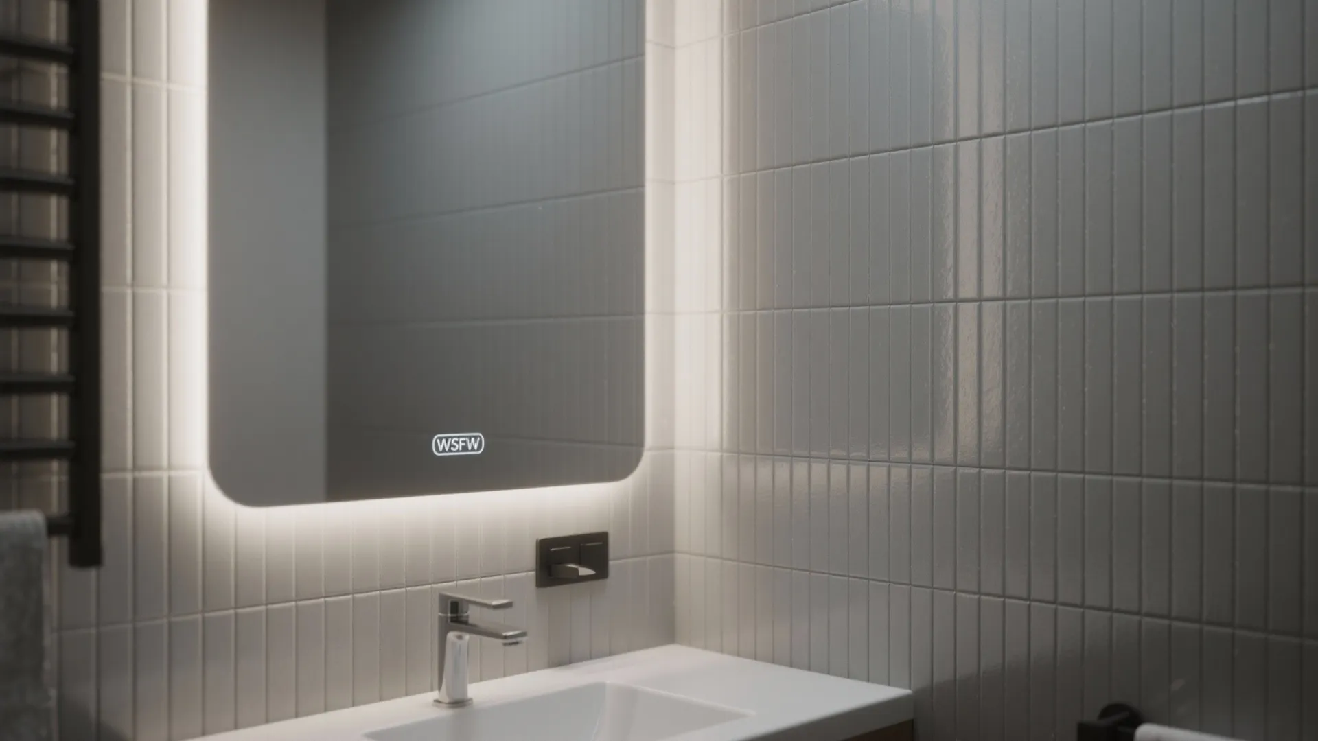 5. Vertical Grey Tile Strips to Increase Height