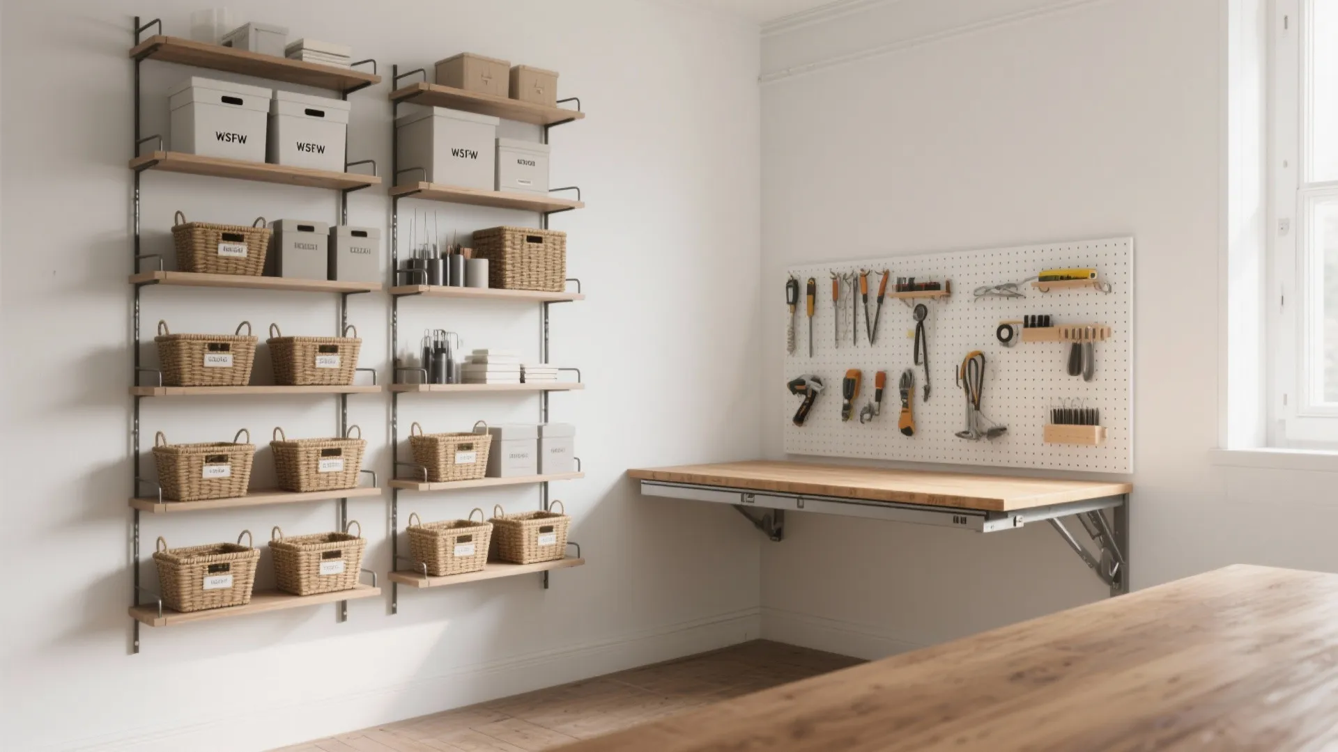 1. Vertical Studio: Shelves, Pegboards and Wall Worktops