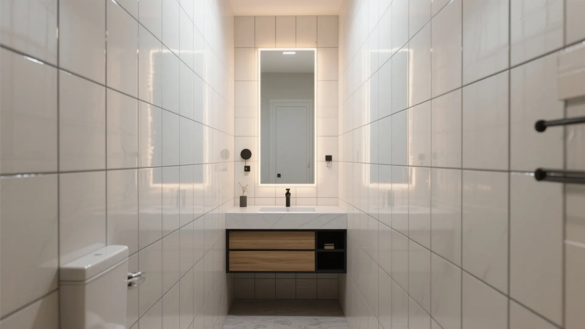 Vertical Subway Tiles for Height Illusion