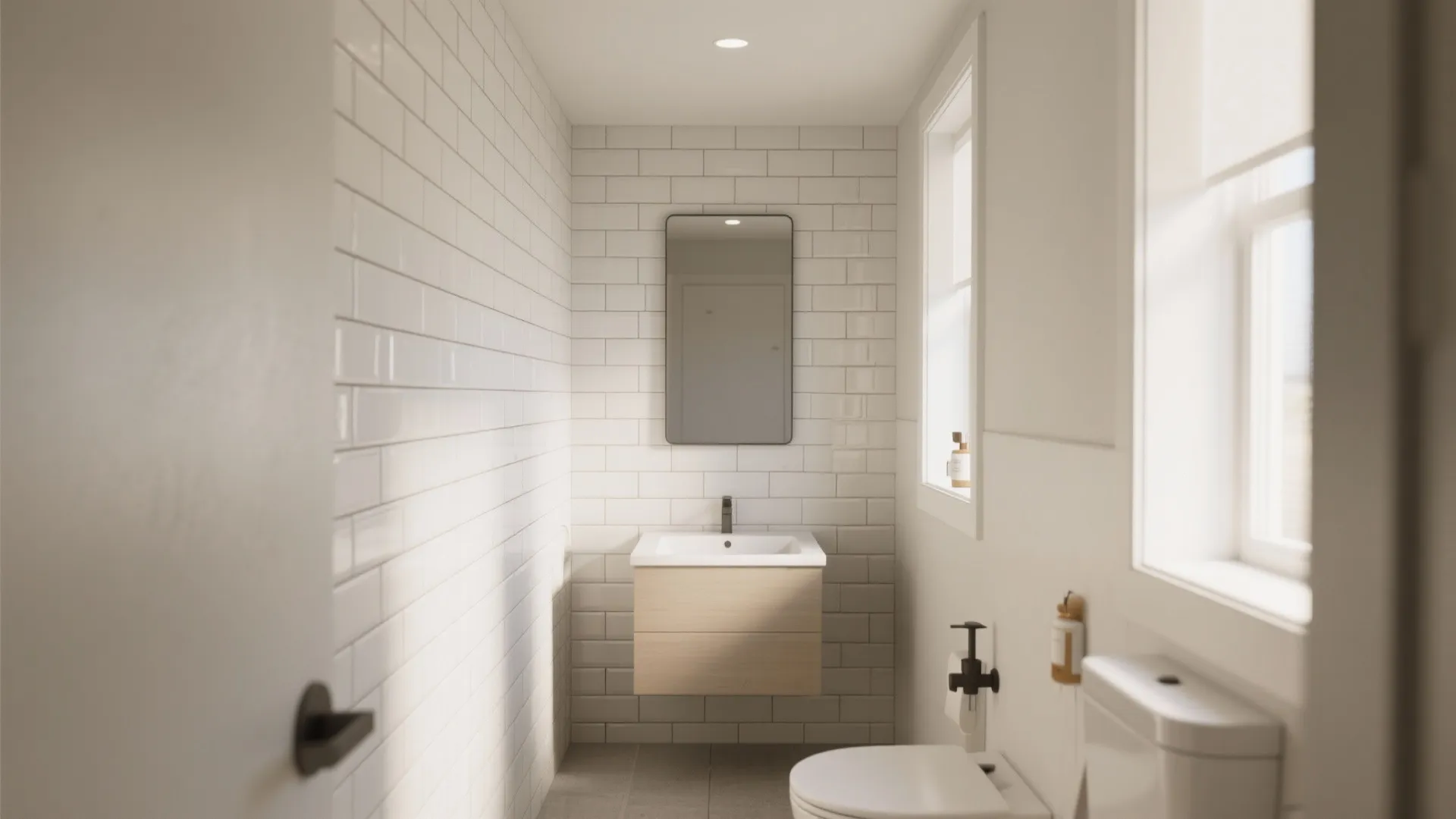 Vertical Subway Tiles To Lift The Ceiling