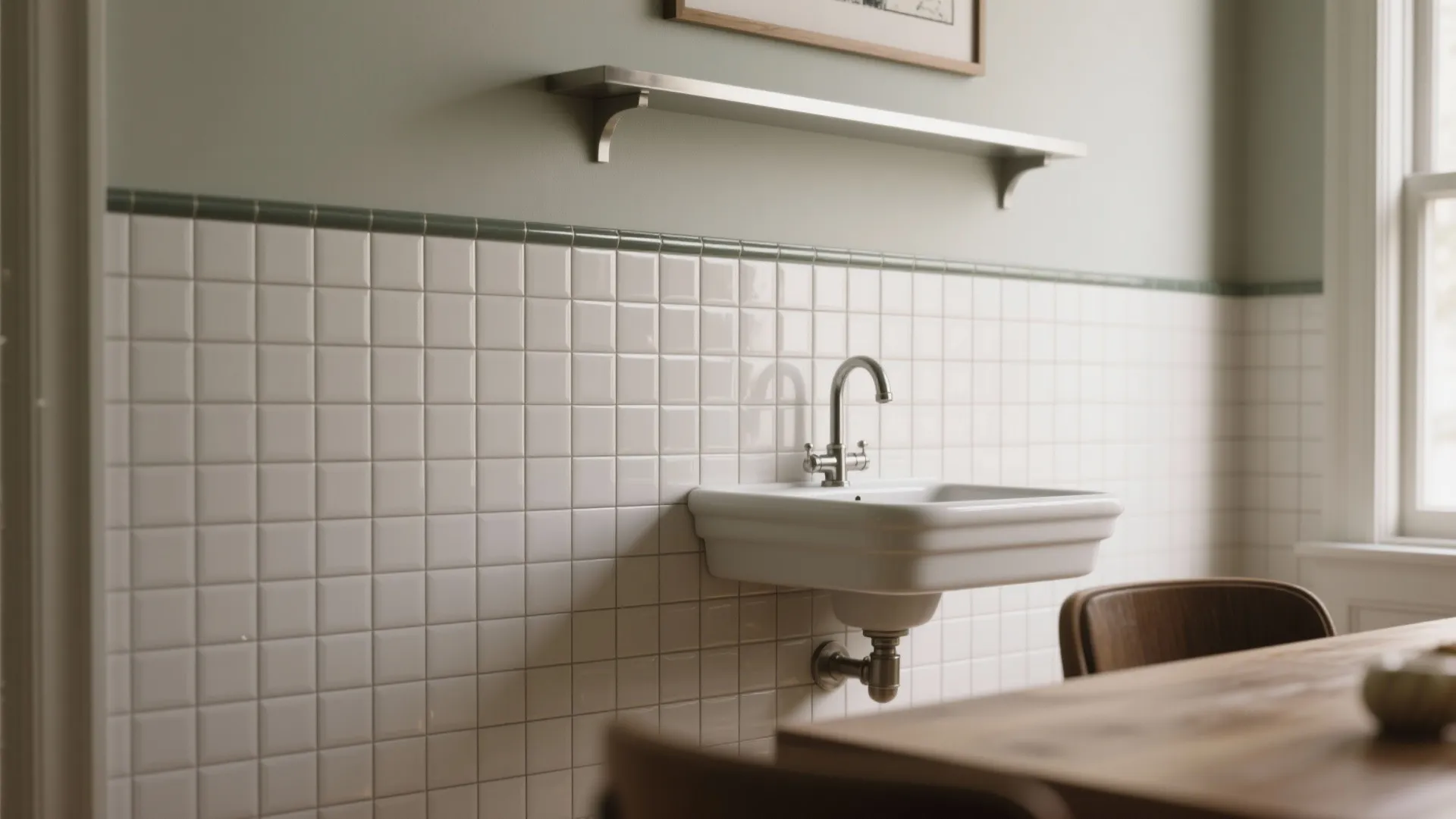 Vertical Stack Subway with Half-Height Wainscot