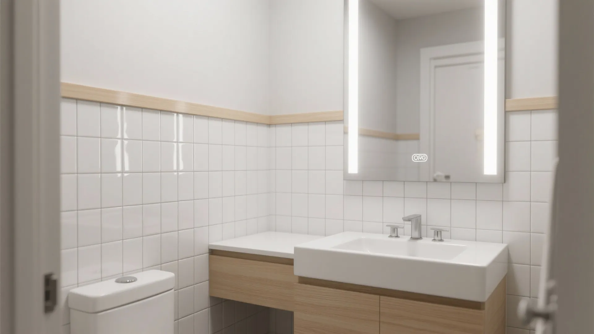 Glossy Subway Tiles, Stacked Vertically