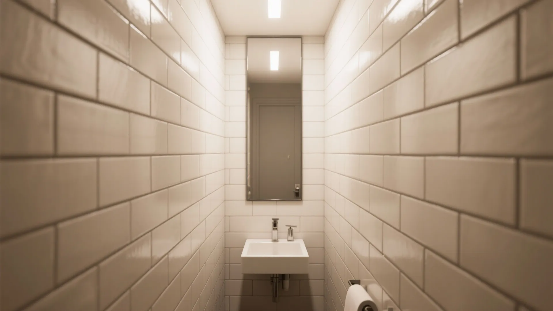 1. Vertical subway tiles to add height