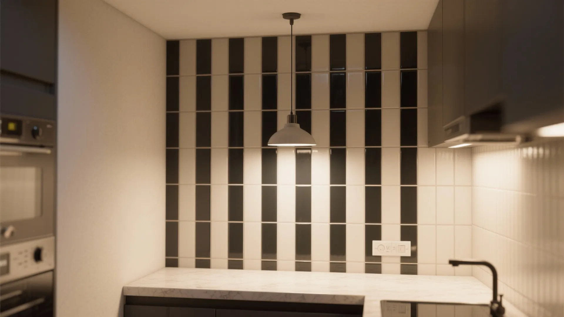 2. Vertical subway tile in a contrasting grout