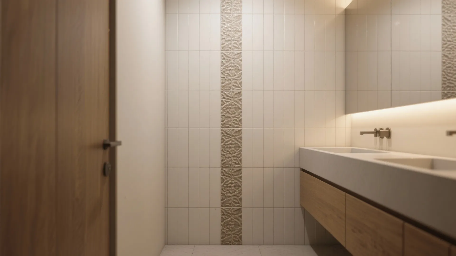 1. Vertical Accent Strip: Stretch the room