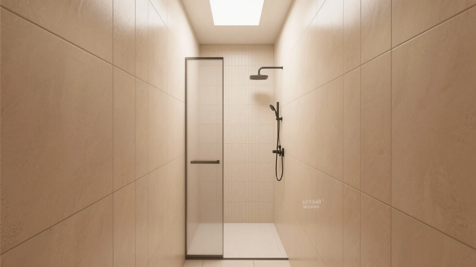 1. Floor-to-ceiling vertical tiles to add height