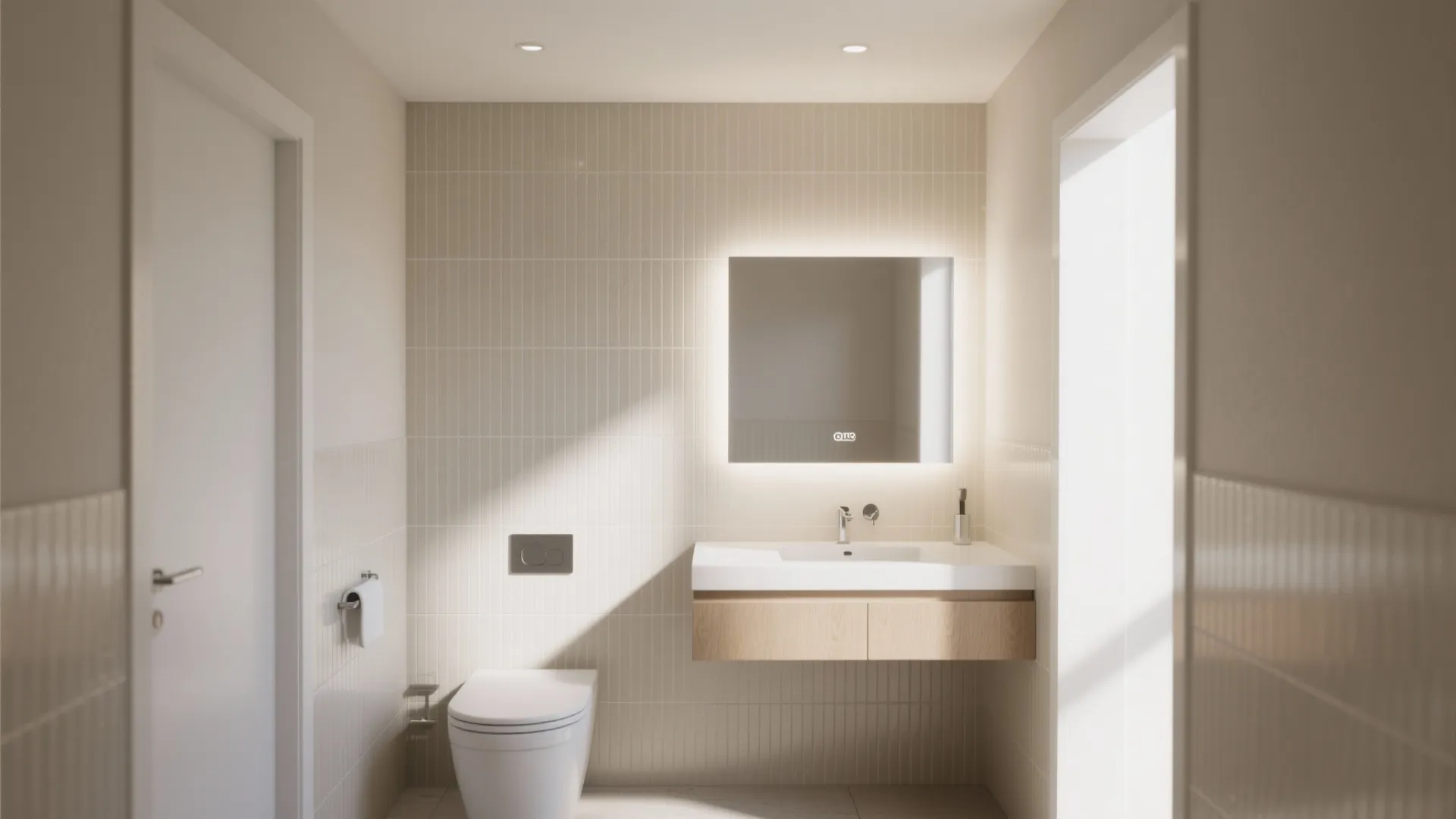 3. Vertical tiles to lift the ceiling