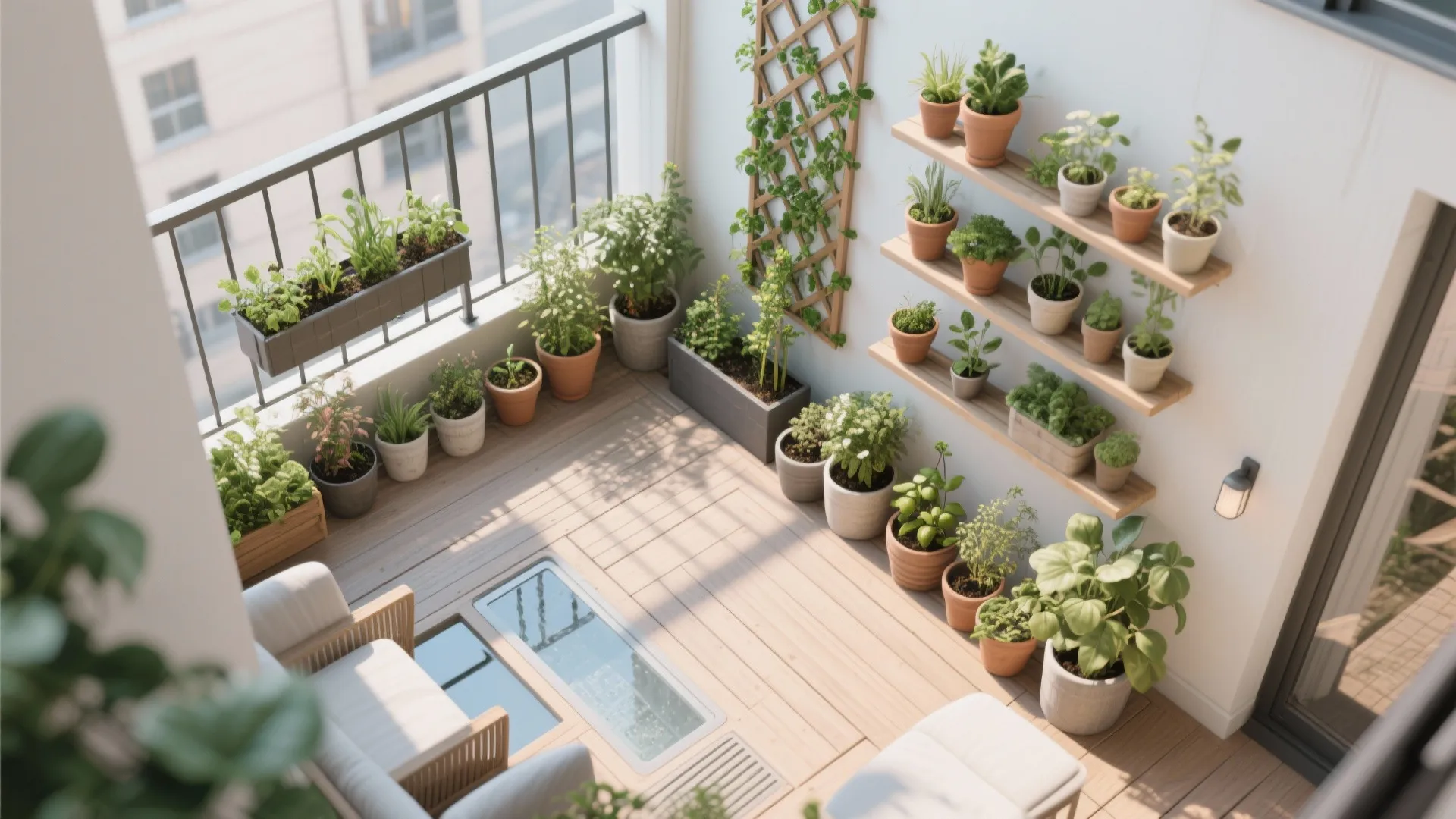 Vertical planting to save floor space