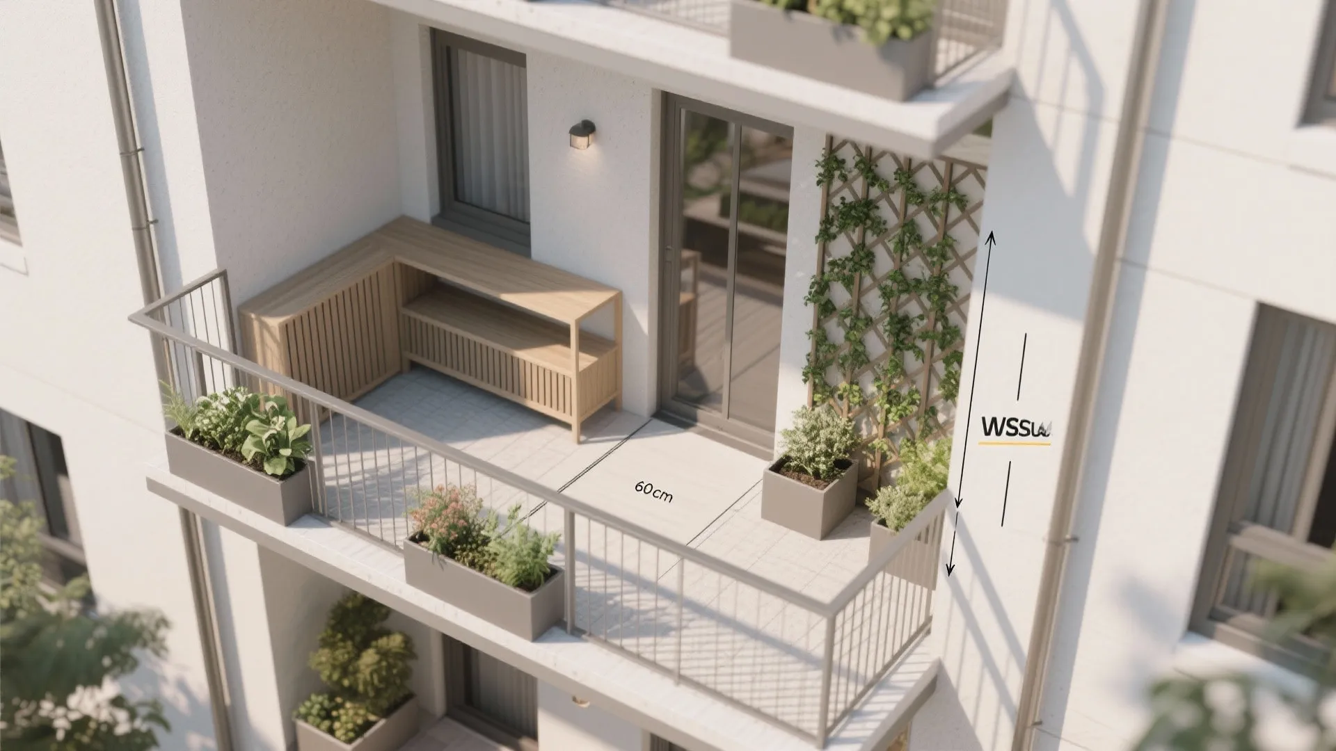 2) Vertical Greenery with Layered Heights