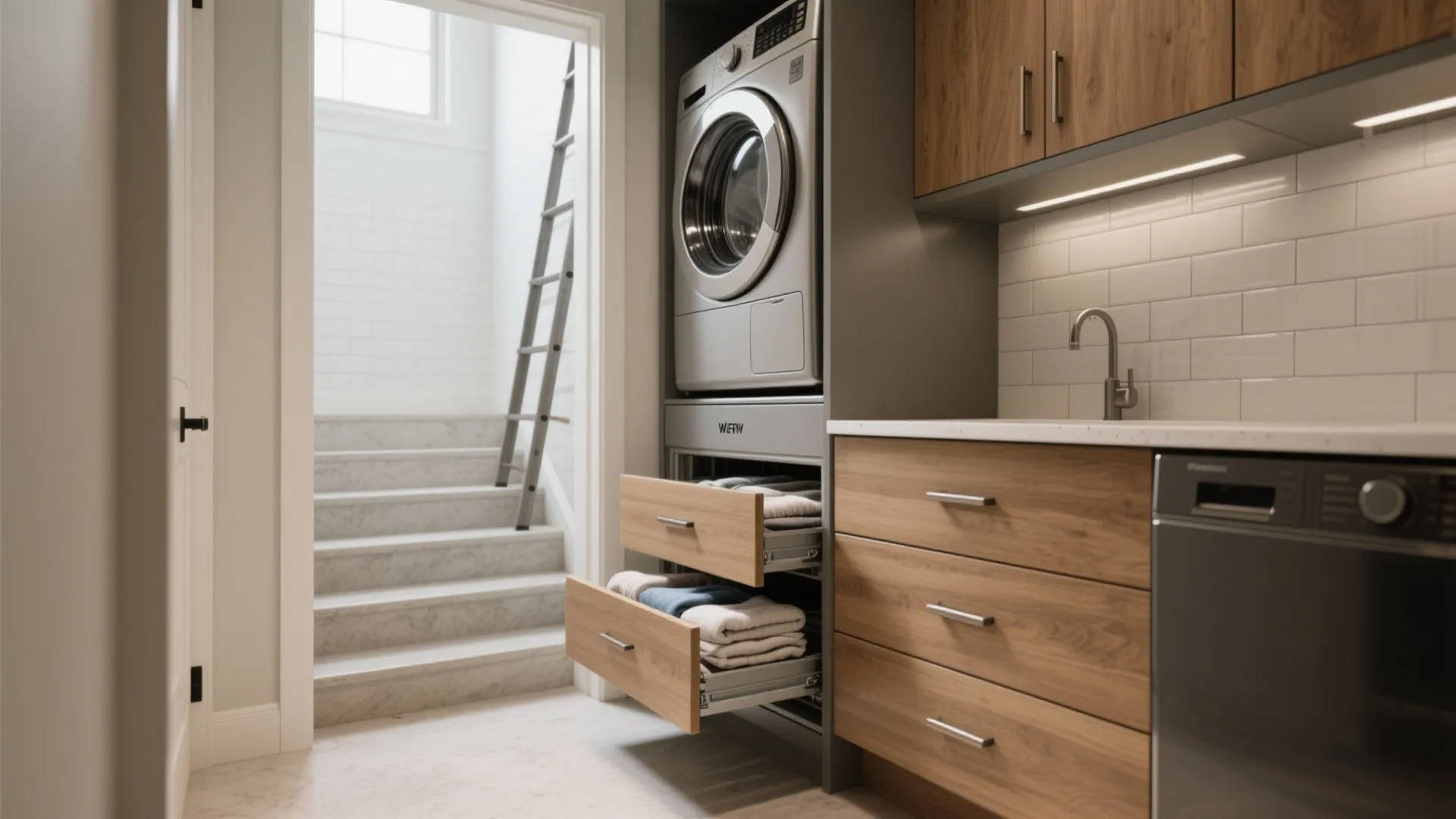 1. Stack smart: vertical laundry towers