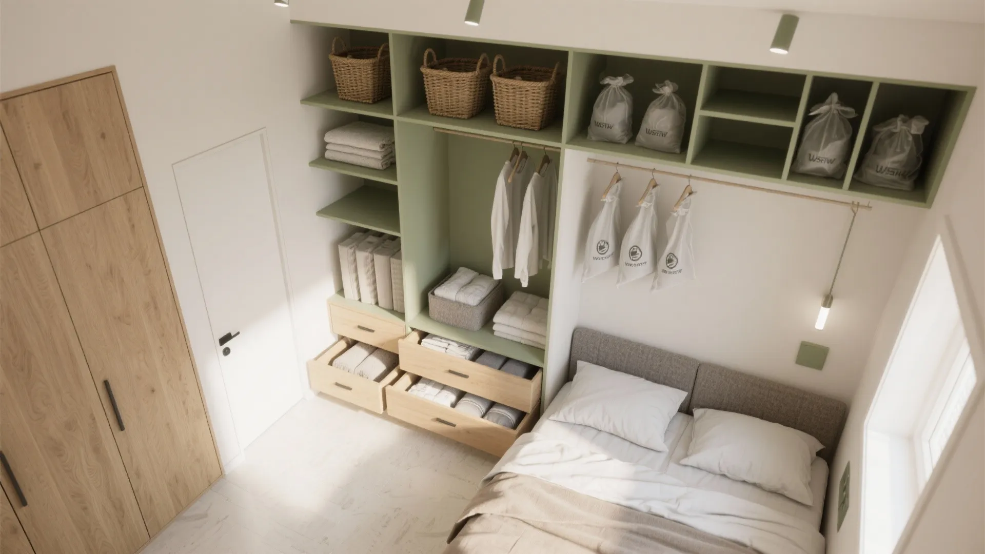 Vertical + Underbed Storage That Disappears