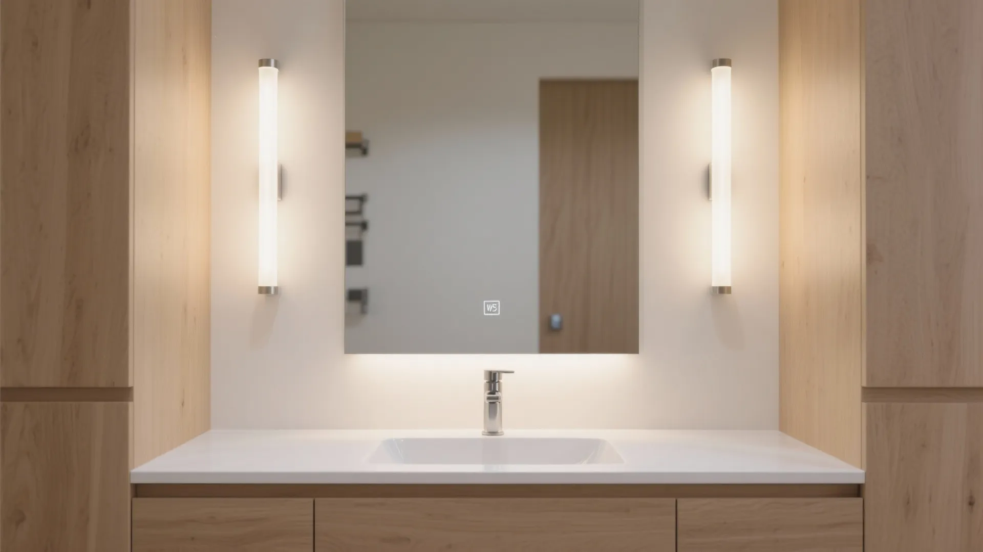Vertical Vanity Lighting for Shadow-Free Faces