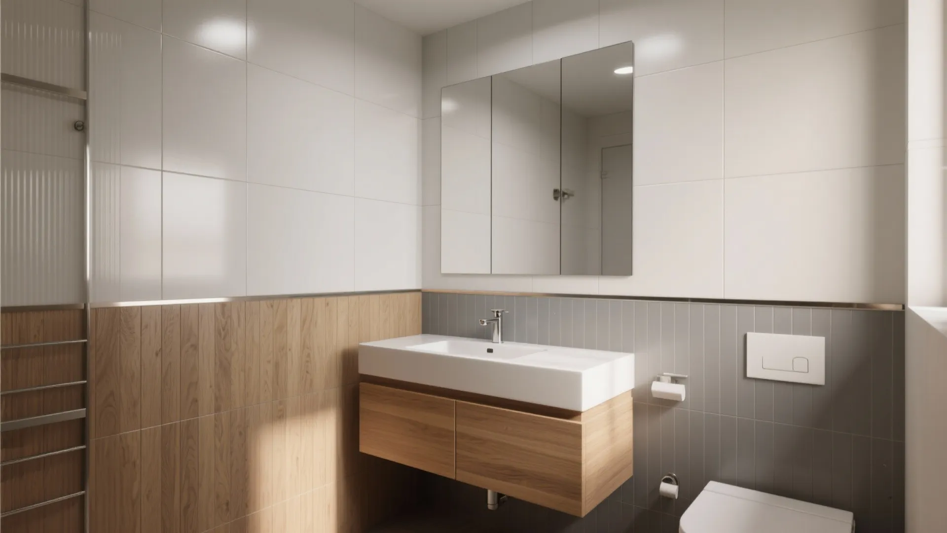 Vertical Stacking and Two-Tone Wainscot for Height