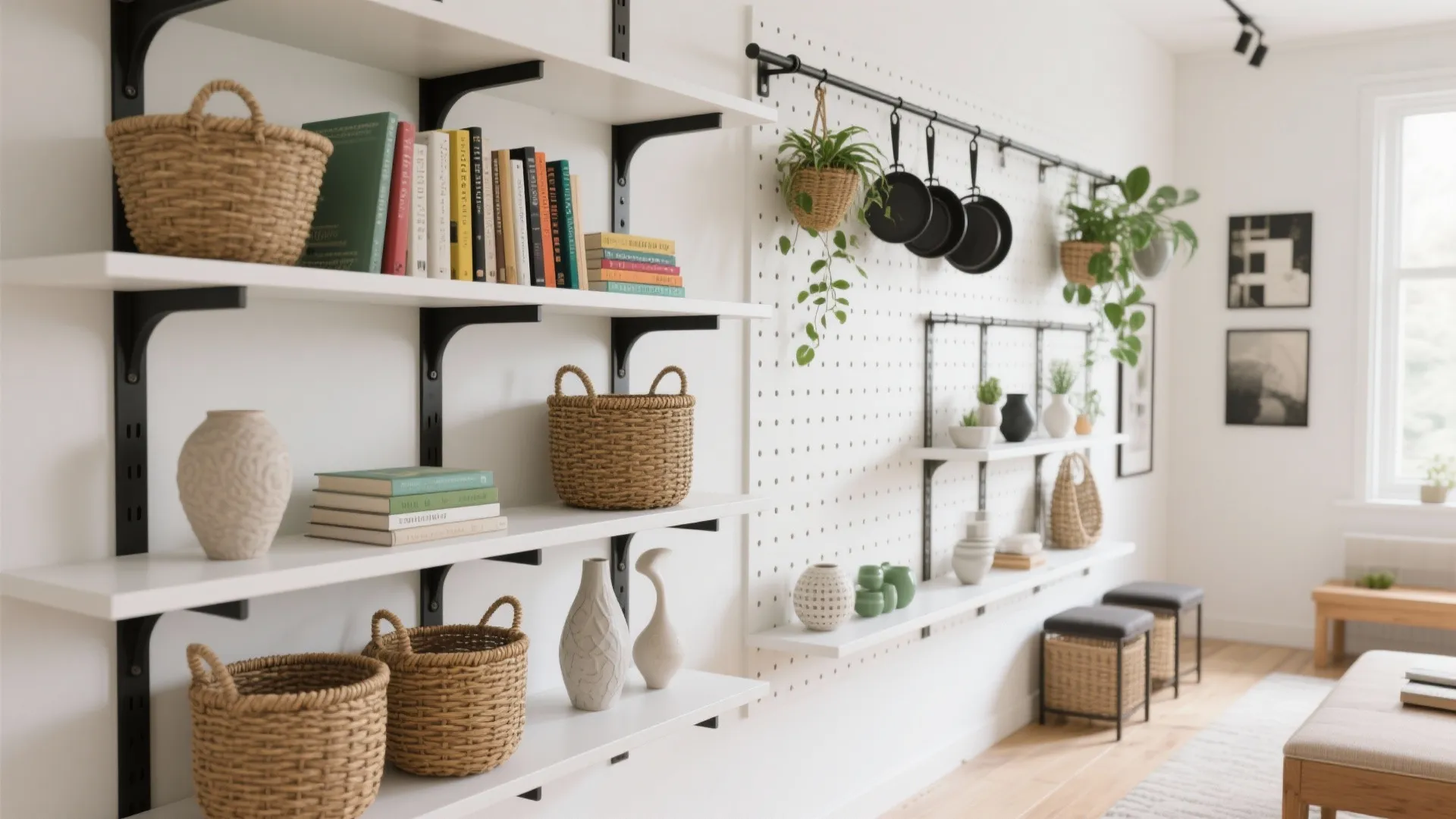 Vertical Storage as a Feature Wall