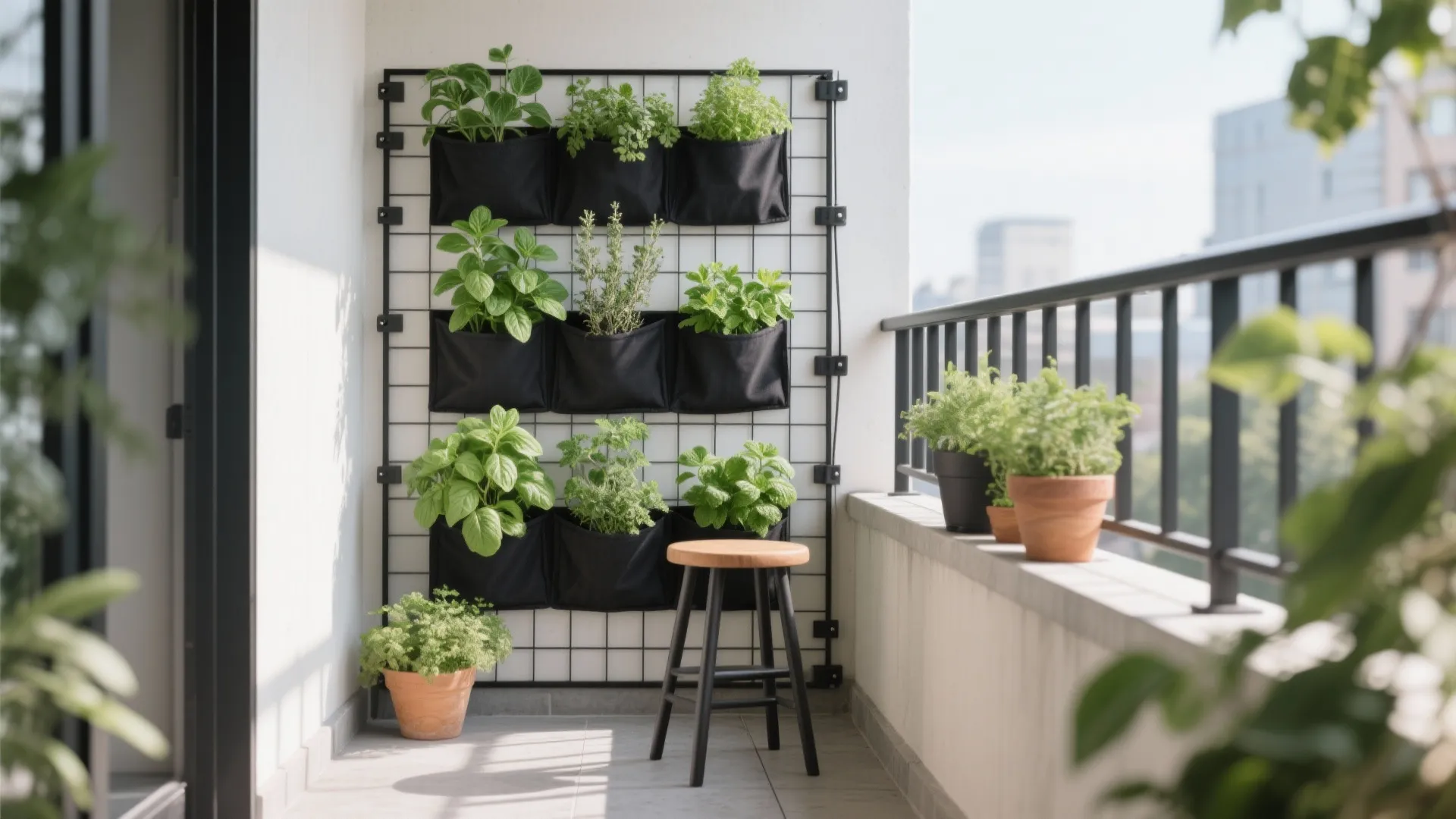 Vertical Green Wall + Rail Planters