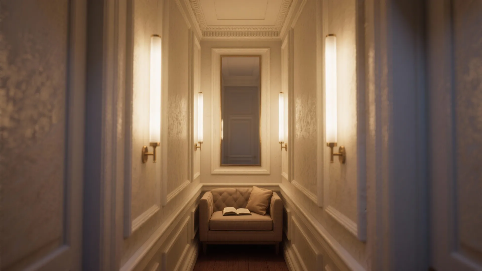 4. Wall lights as vertical accents to make height