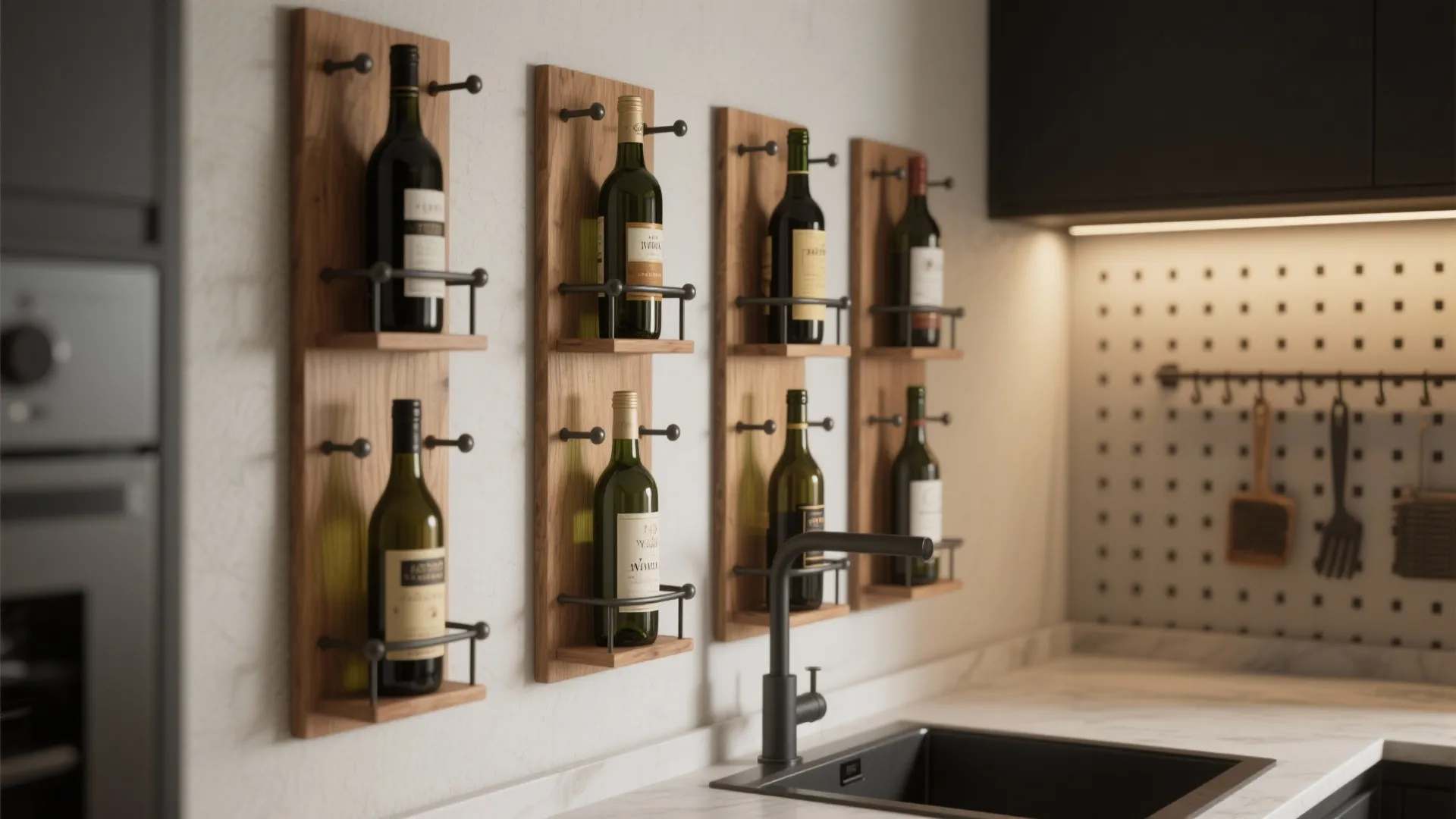 2. Vertical wall-mounted racks and peg systems