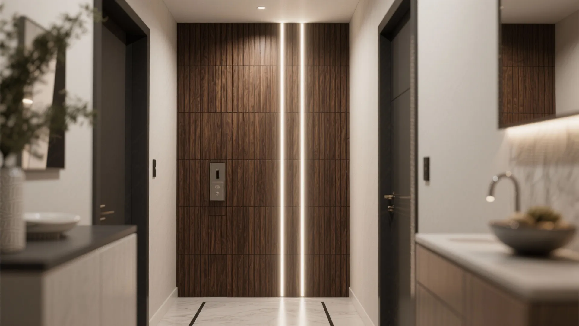 Vertical Wooden Slat Tiles for Height