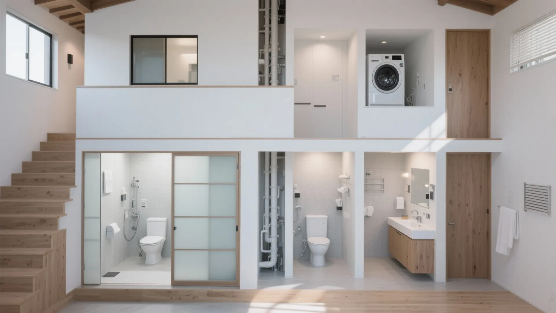 Tips 6: 水回りをコア化し、上下階で重ねる（東京小戸型 × 動線計画）