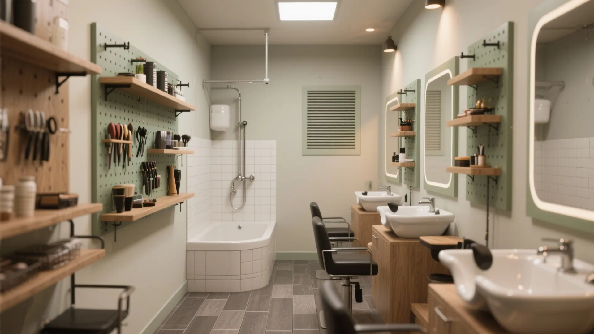 5. Vertical & Wet Zone Thinking: Use walls and a mini-wet corner