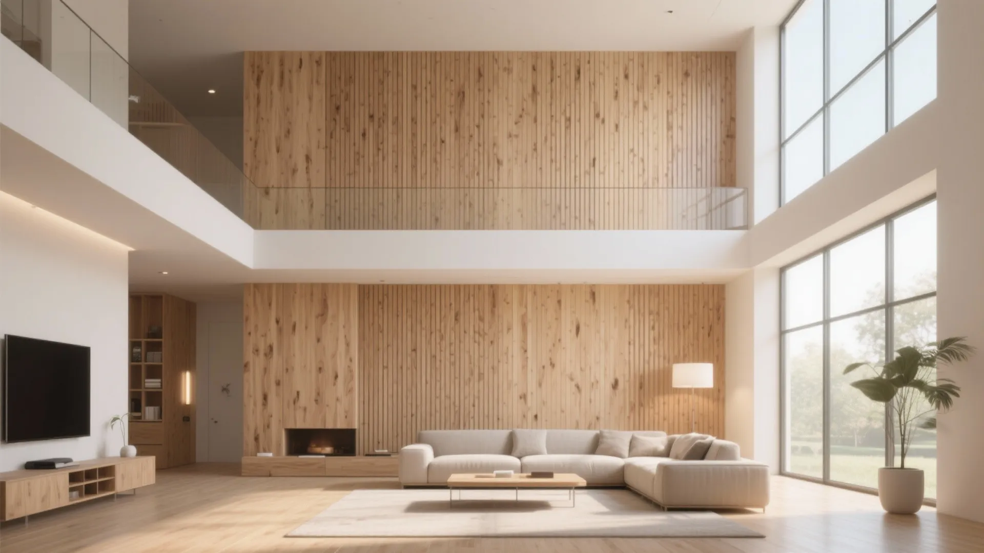 3. Vertical Wood Slat Paneling